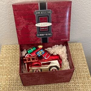 Hallmark Red and Gold Fire Truck Ornament